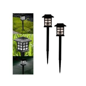 Set‎ of 12 Solar LED Lantern Shaped Pathway Lights Garden Patio Outdoor Lamps